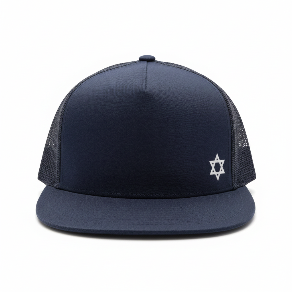 Navy Star of David Hat - Professional Product Photo