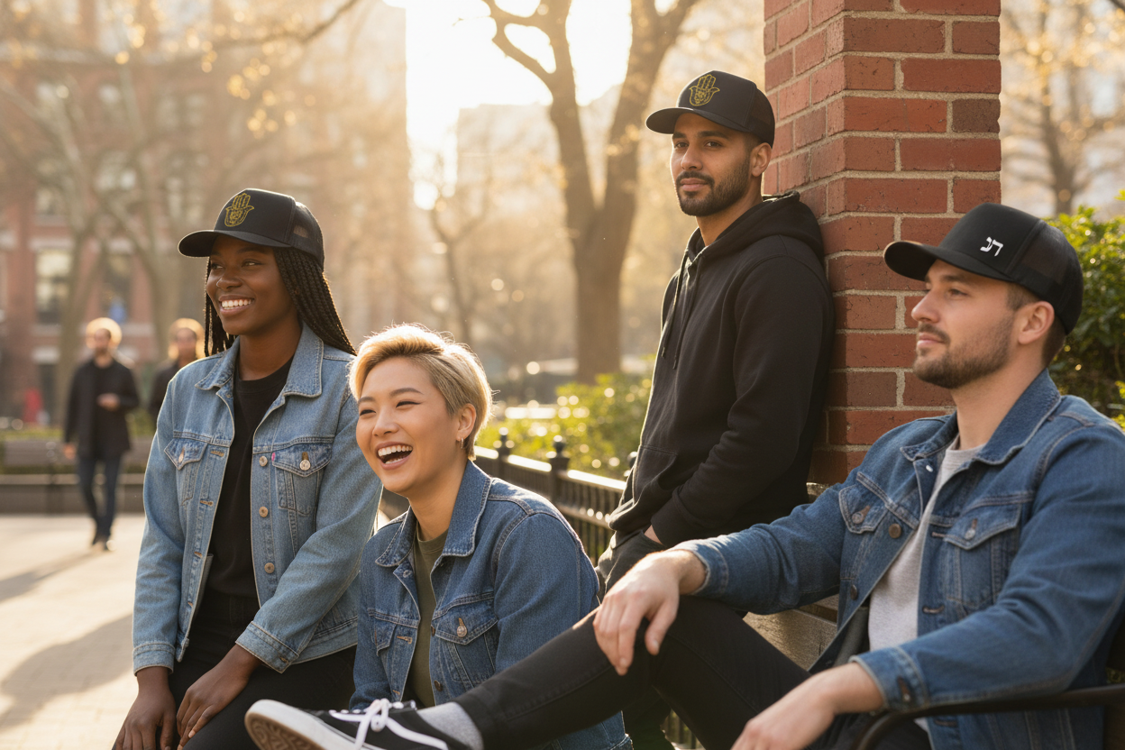 People wearing TZDK Supply hats